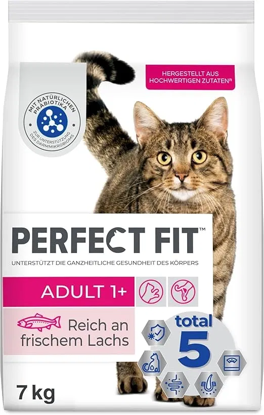 Perfect Fit Adult 1+ Katzen-Trockenfutter Lachs 7kg ab 22,39 € inkl. Prime-Versand