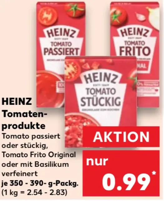 Gratis statt 0,99 € – Heinz Tomaten Frito bei Kaufland abstauben (Mit Coupon)