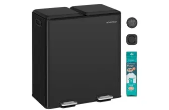 SONGMICS Küchen Mülleimer mit zwei Fächern (Softclose Pedal & Inneneimern) für 68,99 € inkl. Versand