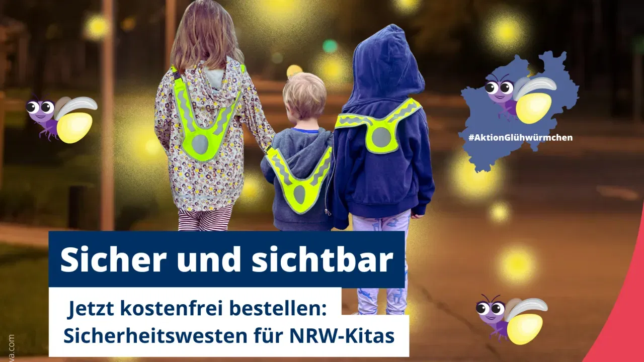 Sicher & sichtbar unterwegs – jetzt gratis Sicherheitsüberwürfe für NRW-Kitas sichern! 🦺✨