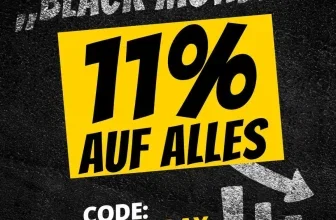 Black Monday Werbung: 11 % Rabatt auf alles mit Code BLACKMONDAY