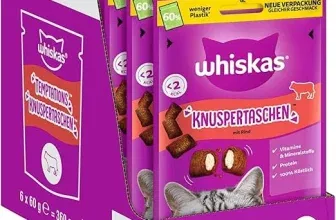 WHISKAS Knuspertaschen Katzensnacks mit Rind (6x60g) ab 5,57 € inkl. Prime-Versand (statt 8,70 €)