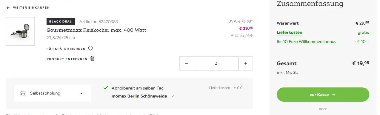 Schnäppchen, Deals Und Rabattcodes Des Tages - Xxxl Reiskocher 23.8X24X25 Cm