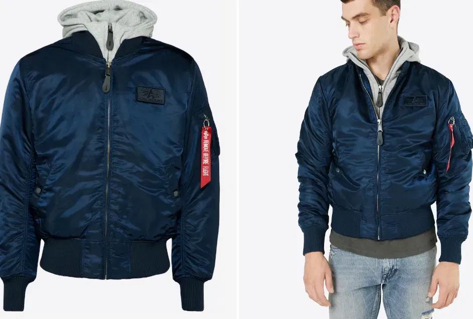 Alpha INDUSTRIES Jacke ‚MA-1 D-Tec‘ in Dunkelblau für 89,40 € inkl. Versand (statt 154,00 €)