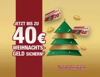 POCO Weihnachtsgeld: 20 € Gutschein ab einem Einkauf von 100,00 €