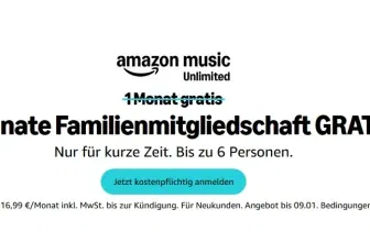 Amazon Music Family: 3 Monate kostenlos für bis zu 6 Personen - Kündigung notwendig