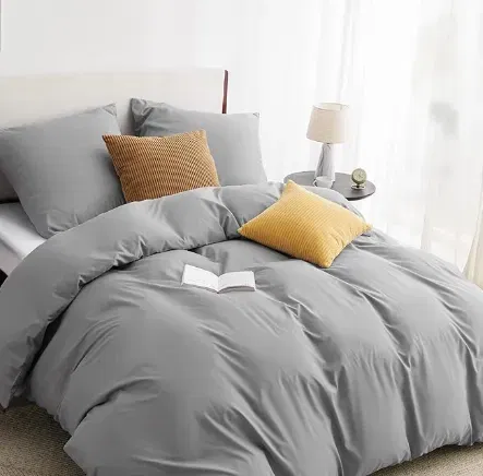 BEDSURE Bettwäsche Grau – 1 Bettbezug 200×200 + 2 Kissenbezüge 80X80 ÖKO-TEX für 14,55 € inkl. Prime-Versand (statt 22,40 €)