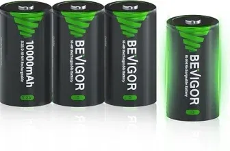 BEVIGOR 10000mAh D Akkus Typ D wiederaufladbare NI-MH Batterie 4er Pack für 14,44 € inkl. Prime-Versand (statt 19,99 €)
