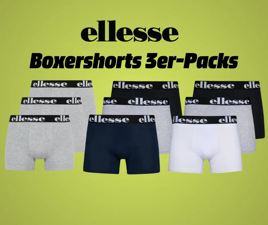 3er Pack Ellesse Owen Herren Boxershorts (Gr. S bis XL vers. Farben) für 14,29 € inkl. Versand (statt 19,00 €)