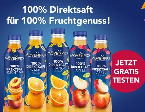 Mövenpick Direktsaft kostenlos testen dank Cashback