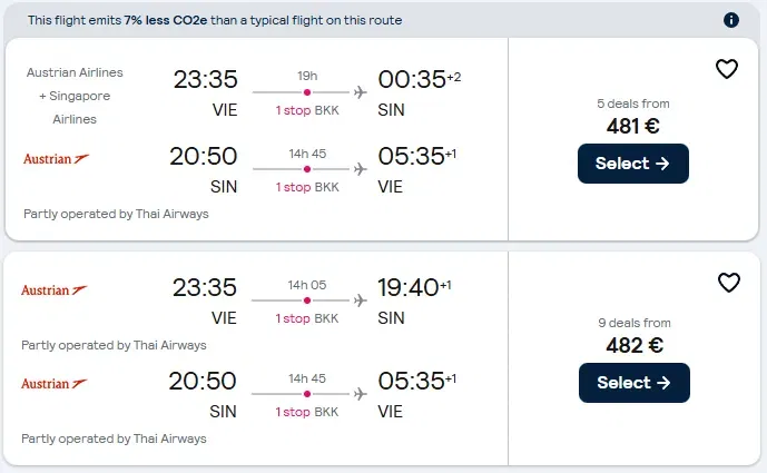 Cheap flights from Vienna to Singapore at Skyscanner 12 05 2025 02 04 PM Schnäppchen, Deals Und Rabattcodes Des Tages: Günstige Flüge Von Wien Nach Singapur Bei Skyscanner