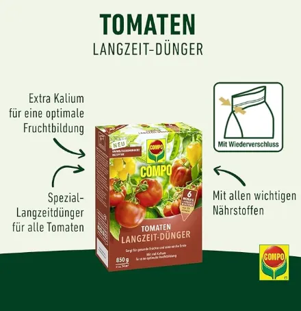 🍅Compo Tomaten Langzeit-Dünger (850g) für 4,09 € inkl. Prime-Versand (statt 7,90 €)