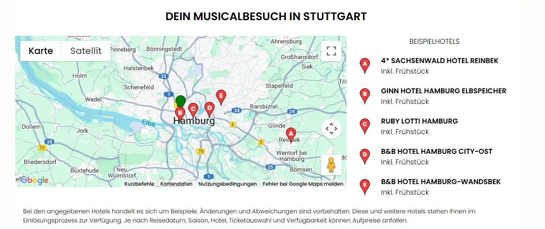 Schnäppchen, Deals Und Rabattcodes Des Tages - Disneys Musical Tarzan Gutschein Hotel Tickets Für 2 Personen