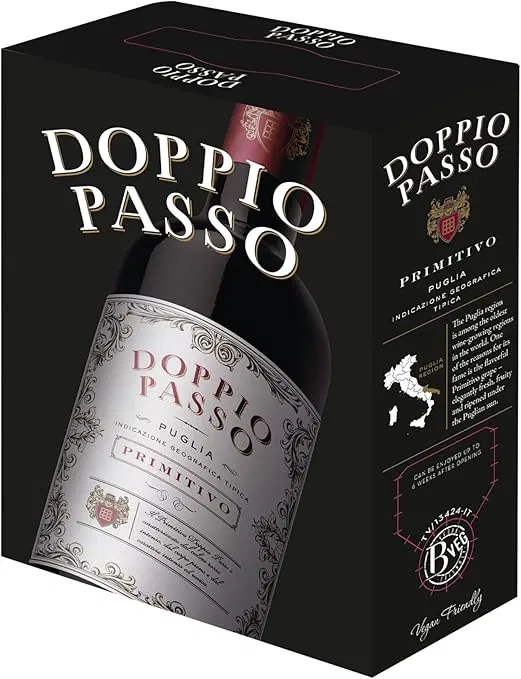 Doppio Passo Primitivo Apulien Italienischer Rotwein in der Bag in Box (3l) für 19,22 € inkl. Prime-Versand