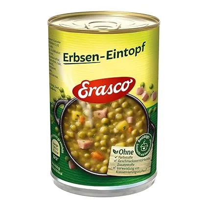ERASCO Erbsen-Eintopf mit Schweinefleisch (400g) ab 1,42 € inkl. Prime-Versand