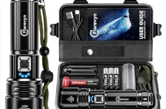 Schnäppchen, Deals und Rabattcodes des Tages - Flarevyn Hochleistungs-LED-Taschenlampen 1000000 Lumen wiederaufladbar 5000 mAh Akku IP67