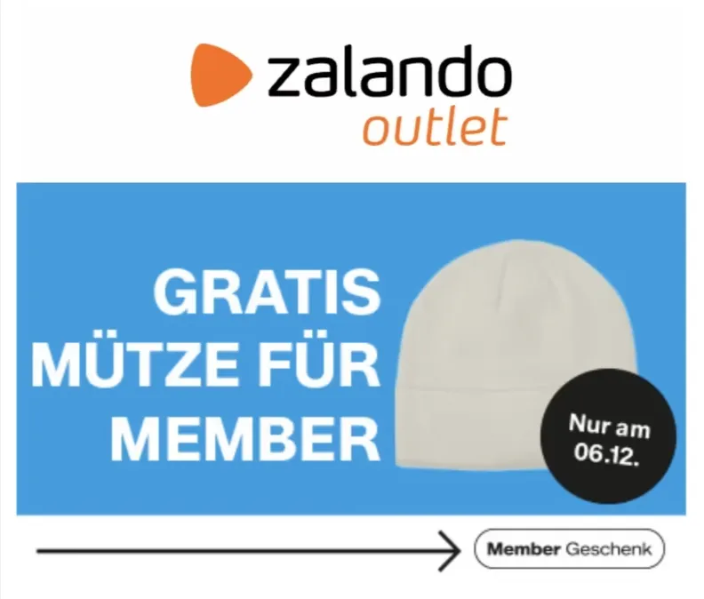 Zalando Outlet Nikolaus-Aktion: Gratis-Mütze für Member am 06.12. in den Stores