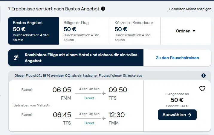 Schnäppchen, Deals Und Rabattcodes Des Tages: Günstige Flüge Von Memmingen Nach Teneriffa Auf Skyscanner