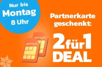 SIMYO 2 für 1 Deal! 2* 80GB 5G für 9,99€ mtl. dank Cashback (2. Vertrag eff. kostenlos)