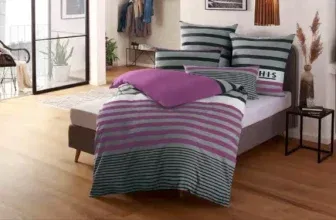 Schnäppchen, Deals und Rabattcodes des Tages - H.I.S Bettwäsche Majoran in Größe 135x200, 155x220 oder 200x200 cm Polycotton recycelt 2-teilig gestreifte Bettwäsche in verschiedenen Qualitäten Bettbezug