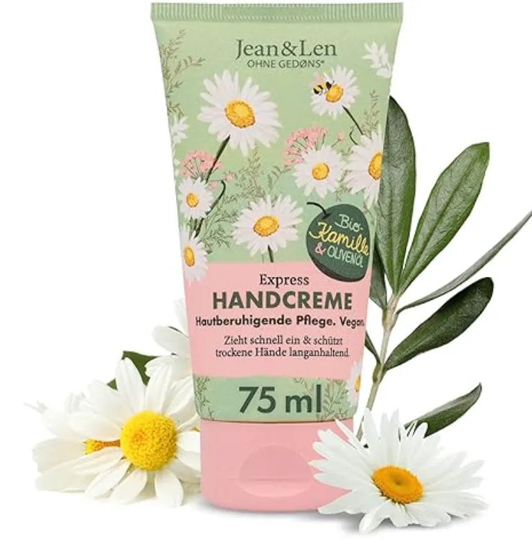 Jean & Len Handcreme Kamille & Olivenöl vegane Pflegeformel (75ml) ab 1,75 € inkl. Prime-Versand (statt 2,99 €)