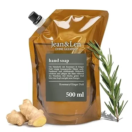 Jean & Len Handseife Rosemary & Ginger Nachfüllpack (500ml) ab 3,50 € inkl. Prime-Versand