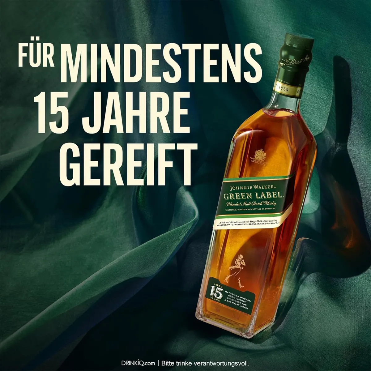 Johnnie Walker Green Label Blended Scotch Whisky (700ml, 43 % Vol.)