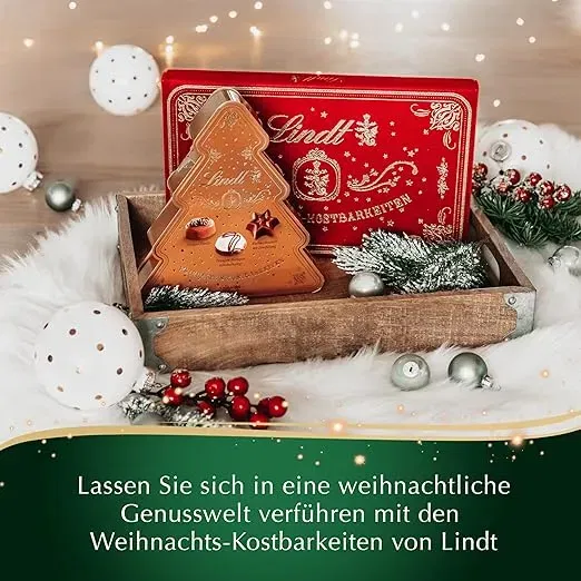 Lindt Schokolade Weihnachts-Kostbarkeiten Dose (315g) für 21,99 € inkl. Prime-Versand