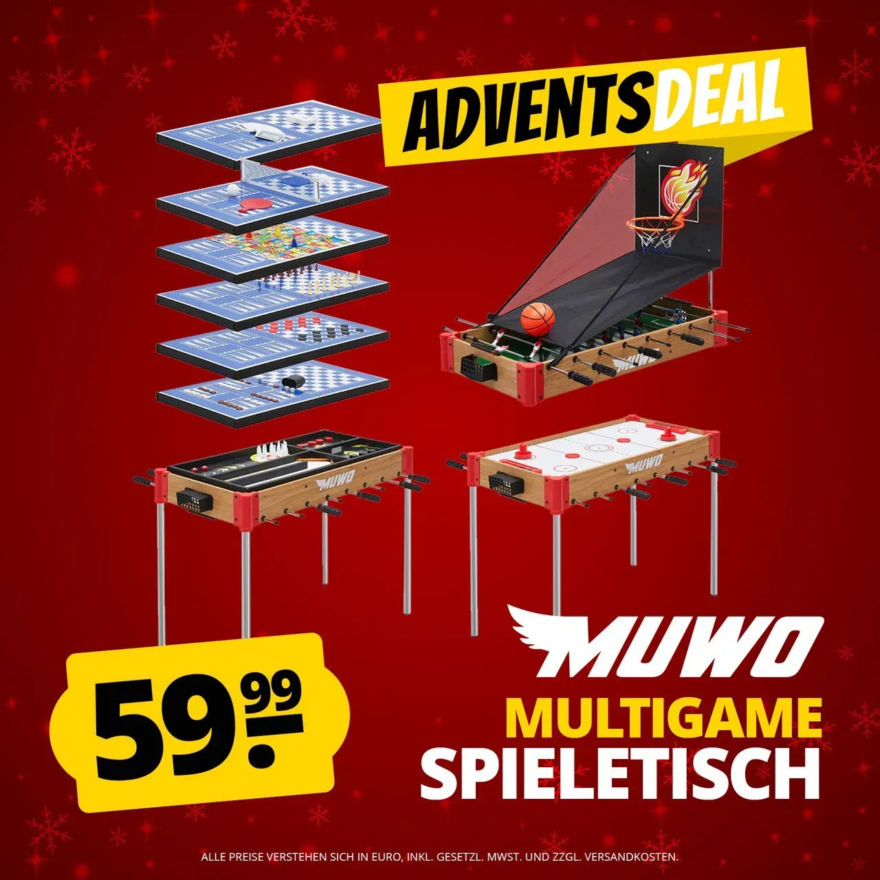 MUWO Masterplay 12-in-1 Multigame Spieletisch ab 56,48 € inkl. Versand