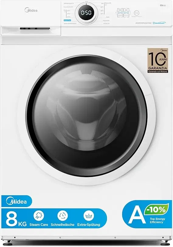 Midea MF10EW80BA Waschmaschine (8 kg, 1400 U/min, EEK A) für 269,99 € inkl. Versand
