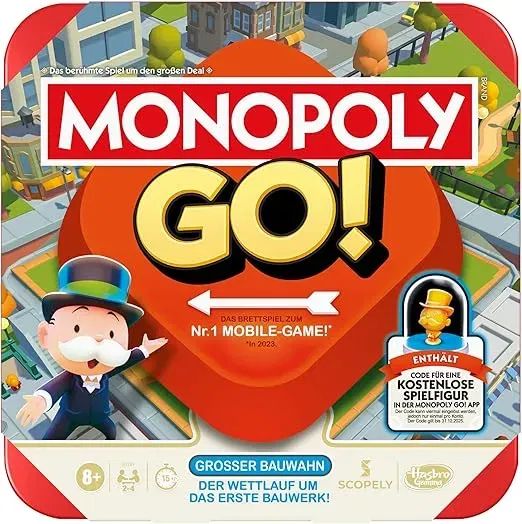 Monopoly GO! Brettspiel – Deutsche Version Spiel (2 bis 4 Spieler) für 10,70 € inkl. Prime-Versand (statt 18,00 €)