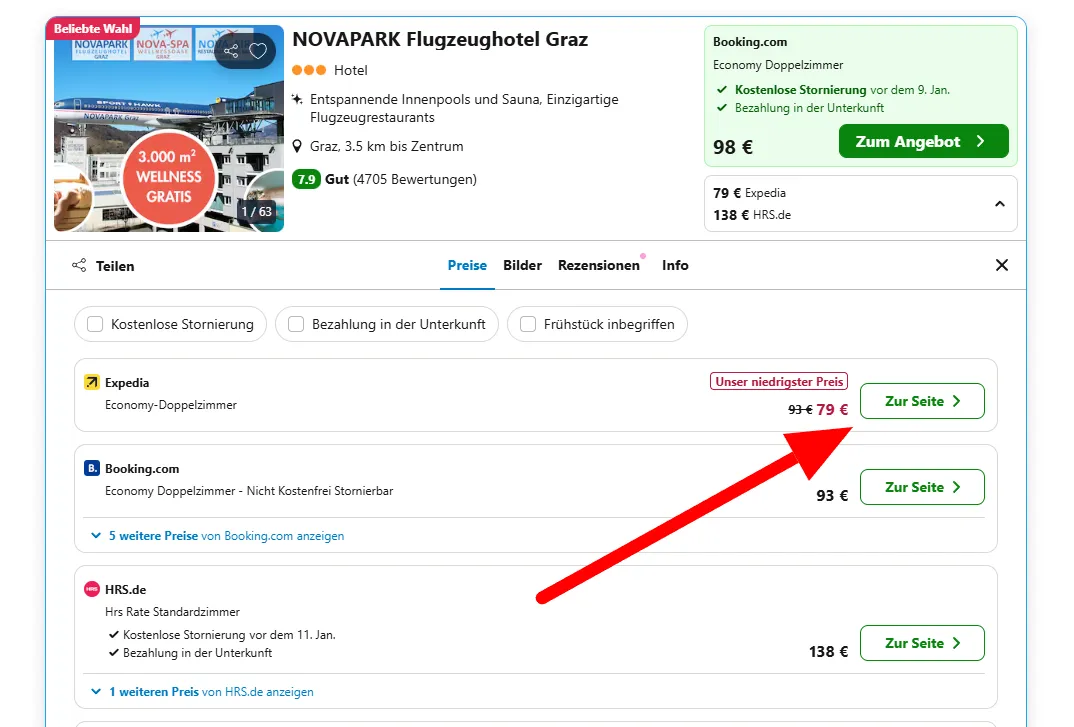 Schnäppchen, Deals Und Rabattcodes Des Tages - Novapark Flugzeughotel Graz Österreich