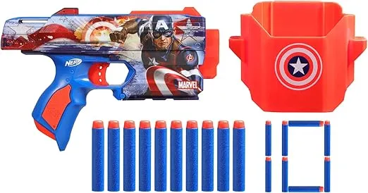 Nerf Marvel Captain America Dart-Blaster mit 10 Nerf Elite -Darts für 7,62 € inkl. Prime-Versand (statt 16,00 €)