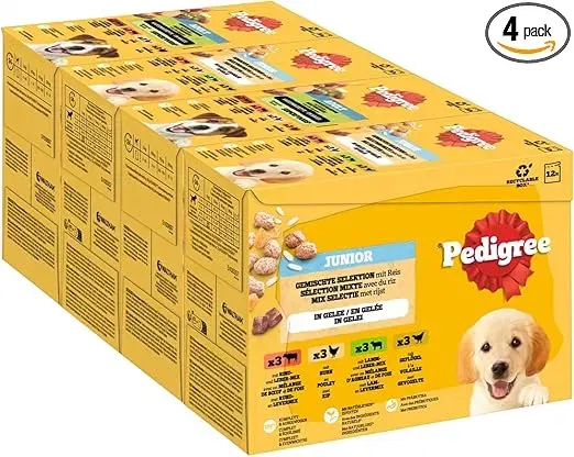 PEDIGREE DOGCARE Hundefutter Portionsbeutel Chunks in Gelee Junior (12x100g) ab 12,68 € inkl. Prime-Versand (statt 20,00 €)