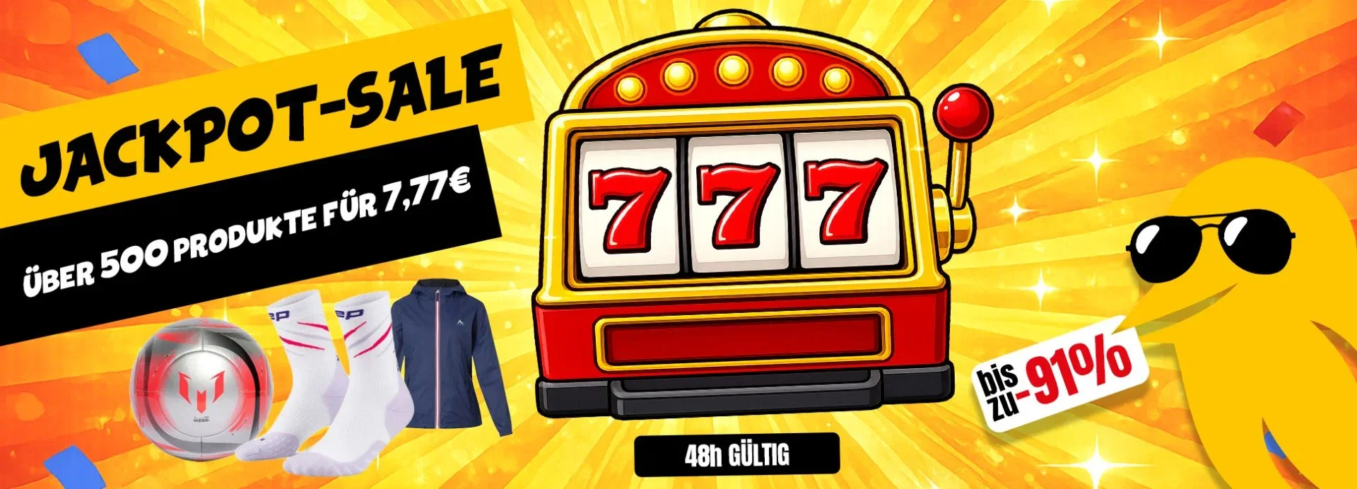 Picksport Jackpot Sale: Über 500 Artikel für je 7,77 € zzgl. Versand