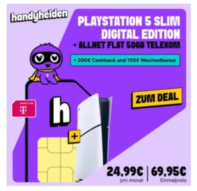 Telekom Allnet Flat mit PS5 Slim & 50GB 5G für 24,99€ mtl. – mit 350€ Bonus