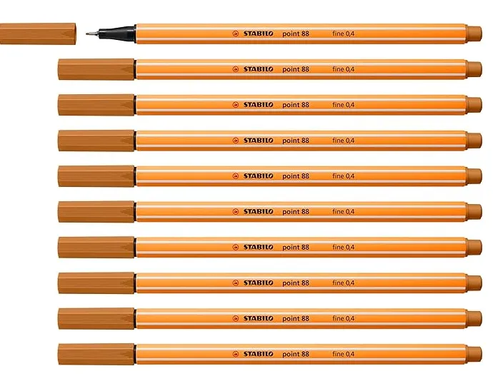 10er Pack STABILO – Fineliner – point 88 (Ocker dunkel) für 2,22 € inkl. Prime-Versand (statt 7,50 €)