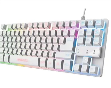 Trust Gaming GXT 833W Thado TKL Tastatur Deutsches QWERTZ Layout Kompakte 80 USB Gaming Tastatur aus Metall Anti Ghosting LED Schnäppchen, Deals Und Rabattcodes Des Tages - Trust Gaming Gxt-833W Thado Tkl Tastatur