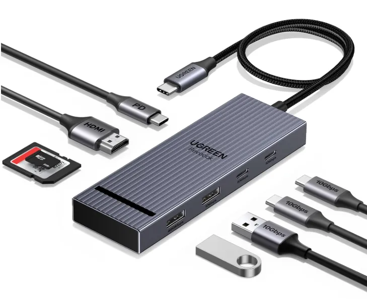 UGREEN Revodok Pro 108 10Gbps USB C Hub USB C Adapter (100 W) für 15,97 € inkl. Prime-Versand (statt 20,99 €)