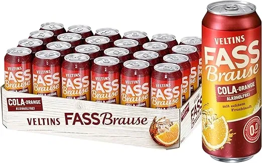 VELTINS Fassbrause Cola-Orange 24er Pack (24x500ml) ab 16,62 € inkl. Prime-Versand zzgl. Pfand