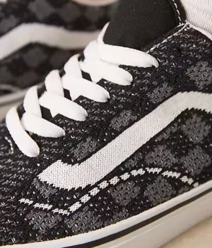 Schnäppchen, Deals Und Rabattcodes Des Tages - Vans Old Skool Ek Strick Sneaker In Schwarz Grau Mit Schachbrettmuster