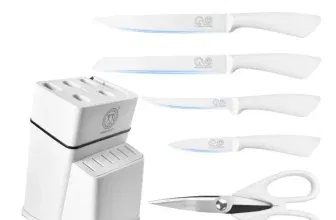 XYJ Authentic Since 1986 Edelstahl-Küchenmesserset mit Messerhalter (7 in 1; 3 Farben) für 12,53 € inkl. Prime-Versand (statt 17,19 €)