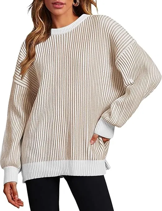 Zeagoo  Damen Strickpullover Oversize (6 Farben, Gr. S bis XXL) für 16,24 € inkl. Prime-Versand (statt 24,99 €)