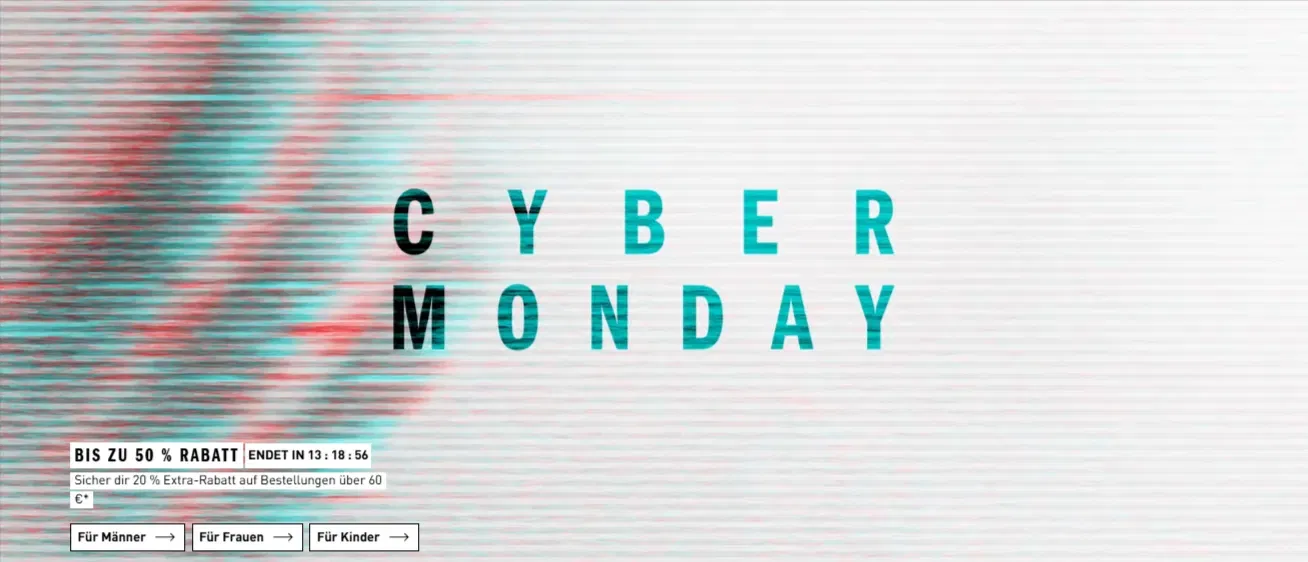adidas Cyber Monday: bis zu 60 % Rabatt + 20 % Extra-Rabatt ab 60 € MBW