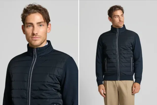 Bugatti Steppjacke mit Stehkragen und Reißverschlusstaschen in Marine (Gr. S bis XXL) ab 79,99 € inkl. Versand (statt 119,00 €)