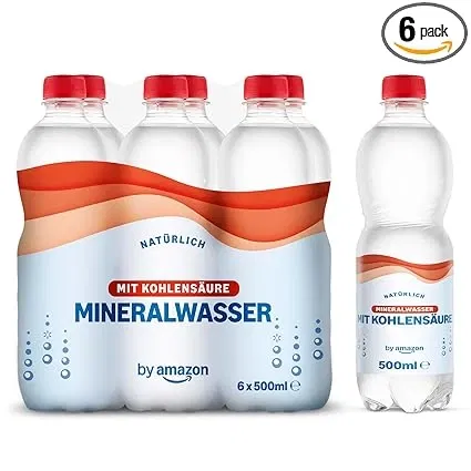 by Amazon Natürliches Mineralwasser mit Kohlensäure (6x500ml) für 1,05 € inkl. Prime-Versand zzgl. Pfand (statt 2,05 €)