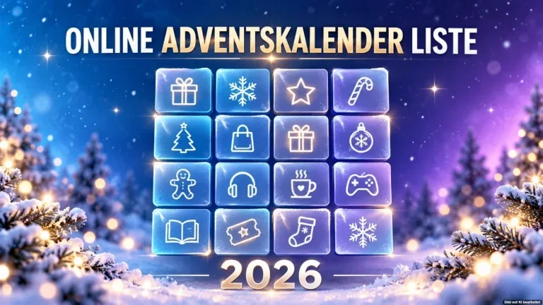 Online Adventskalender Liste 2026 mit täglichen Gewinnspielen, kostenlosen Adventskalendern und tollen Preisen im Dezember.