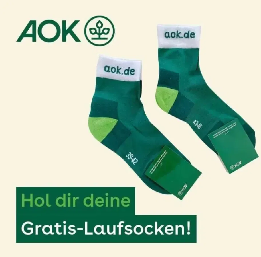 AOK Bayern verschenkt kostenlose Laufsocken an alle ab 15 Jahren – unabhängig von der Mitgliedschaft