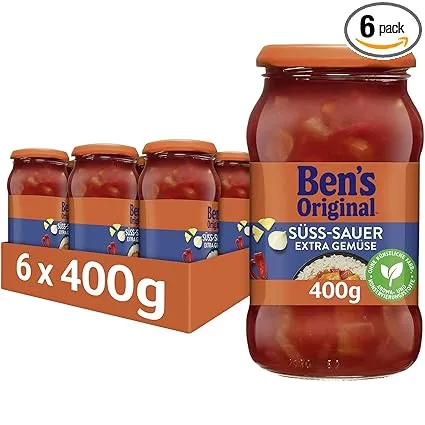 BEN’S ORIGINAL Sauce Süß-Sauer und extra Gemüse (6x400g) ab 9,79 € inkl. Prime-Versand (statt 16,74 €)