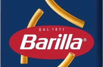 Dunkelblaue Barilla Packung mit dem Schriftzug Maccheroni und der Angabe 500g
